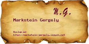 Markstein Gergely névjegykártya